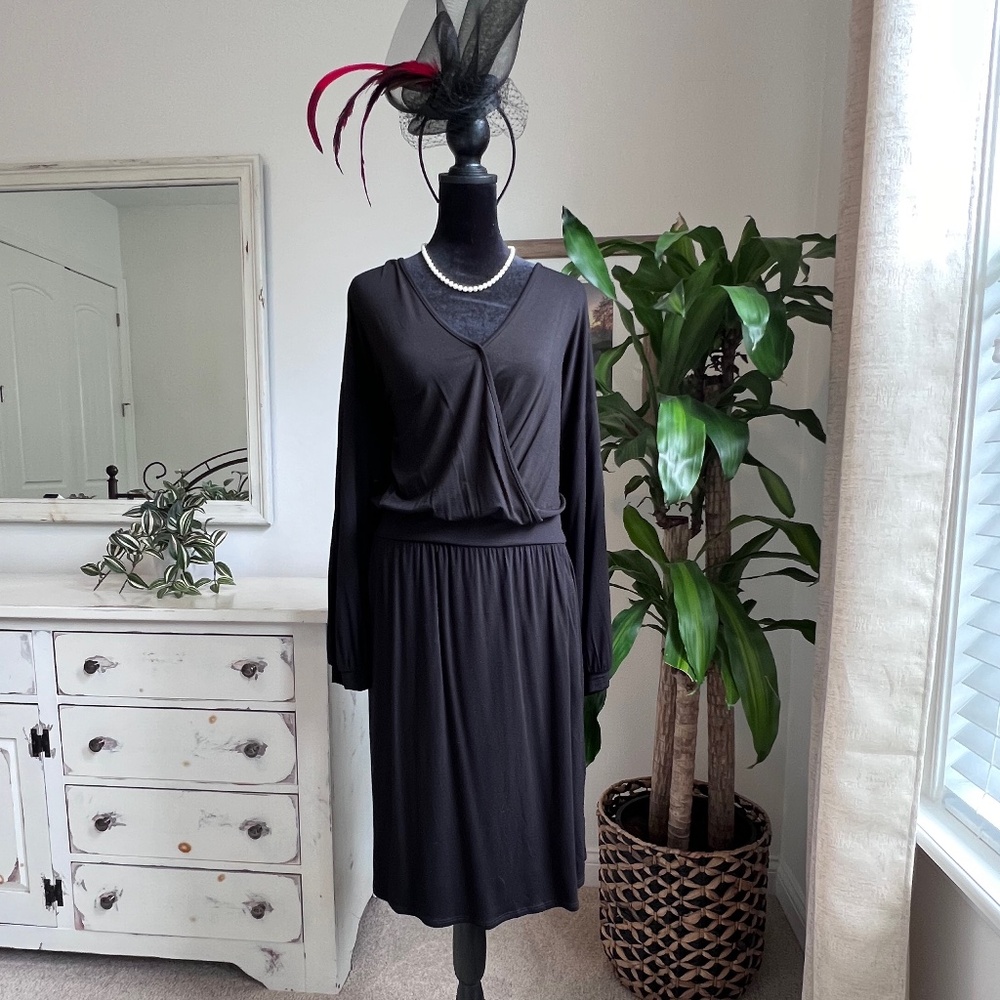 Drape front dress - Black